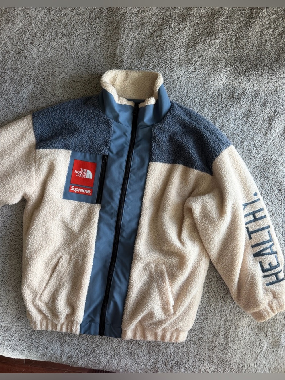 The North Face Sherpa Lined Jacket — Cream & Light Gray